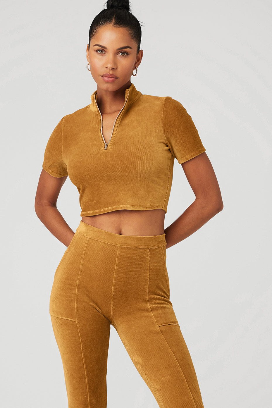 Micro Corduroy Winter Break Mock Neck - Toffee