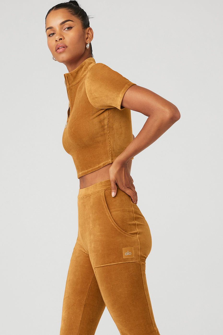 Micro Corduroy Winter Break Mock Neck - Toffee